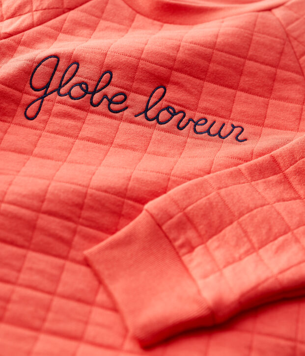 Sudadera de tejido t&uacute;bico acolchado de ni&ntilde;a/ni&ntilde;o naranja